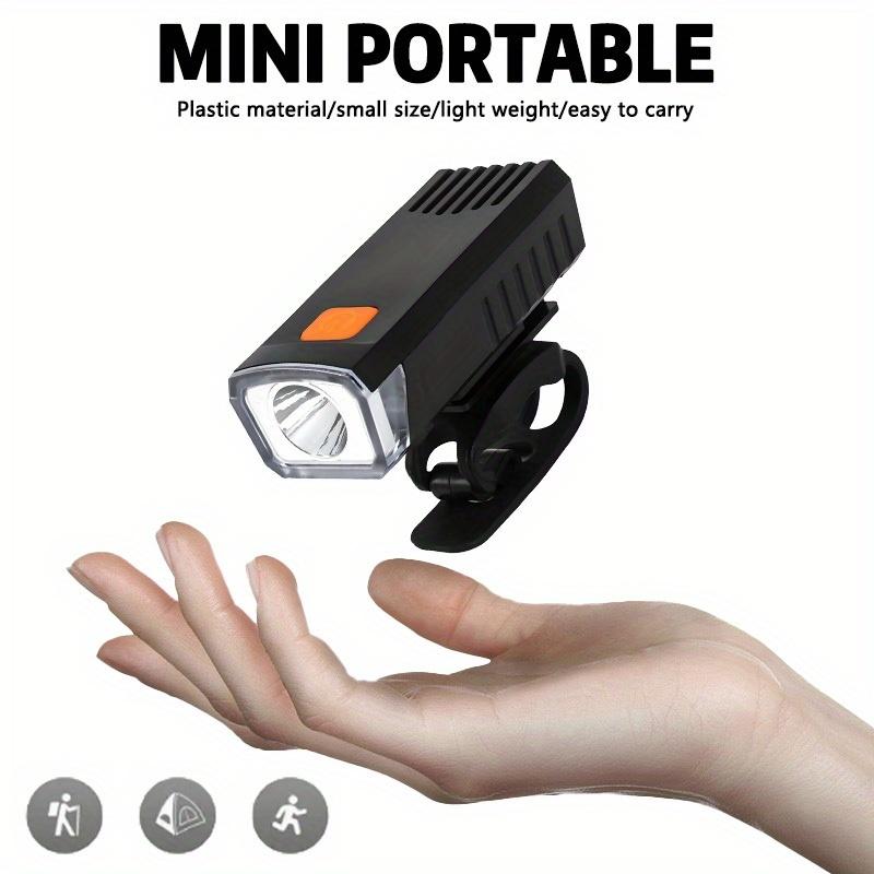 USB-Powered Bike Headlight with USB Rechargeable Lithium Battery 3-Mode (Bright/Dim/Strobe) Front Bike Light Quick-Attach Handlebar Mount