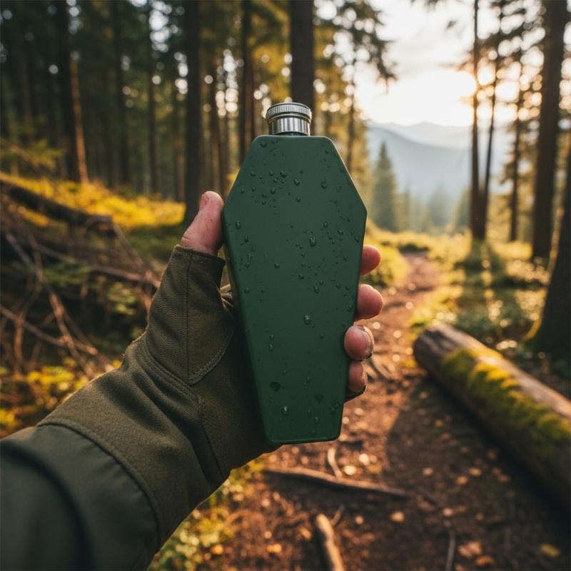 Modern Geometric Shape Pocket Size Liquor Bottle Rustproof 304 Nonrust Steel Materials Ideal For Business Trip And Adventure