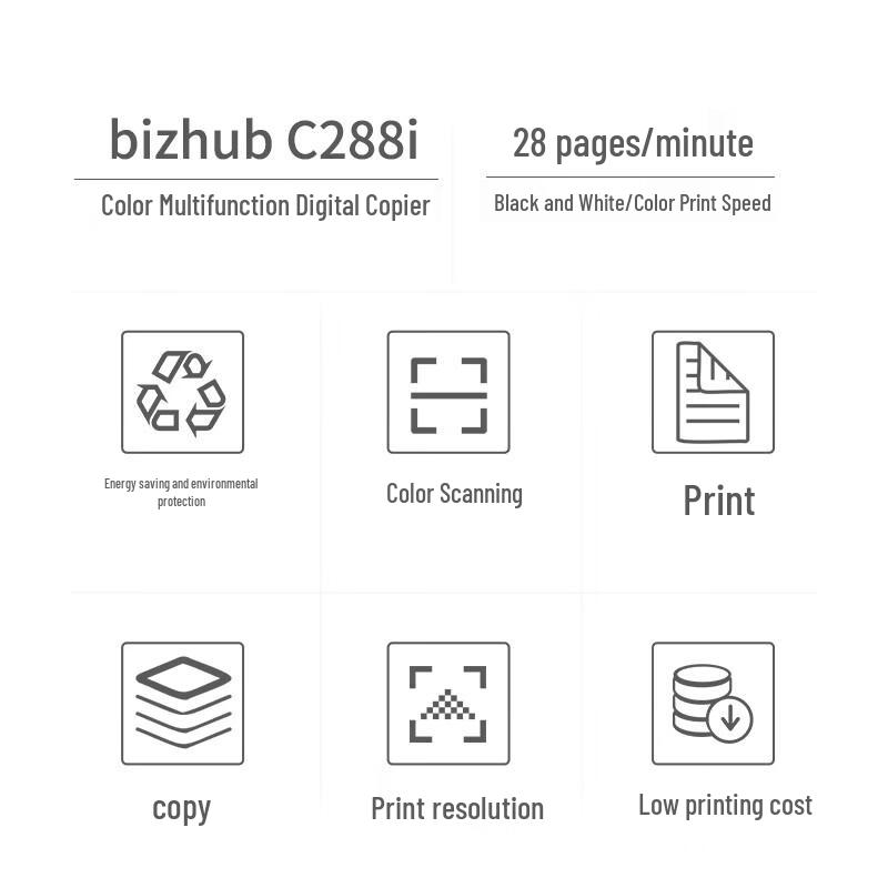 Konica Minolta Bizhub C288i A3 Color Multifunction Printer CN Plug (adapter Included)