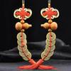 Pure Copper Five Emperors Coins & Peach Wood Gourd Feng Shui Pendant