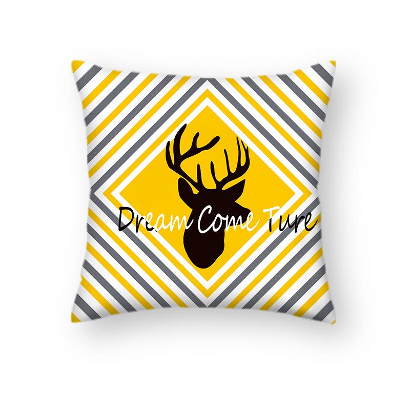 Nordic Ins Style Geometric Cartoon Animal Pillowcase Office Car Cushion Sofa Decoration Pillowcase
