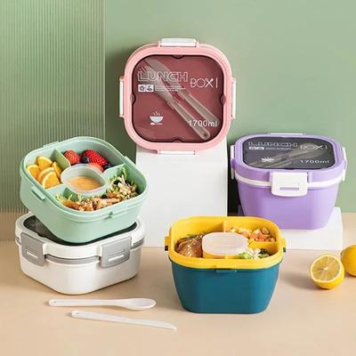 Fiambrera con compartimentos de 1200 ml/1700 ml para niños, contenedores de almacenamiento de alimentos, lonchera para picnic, ensalada, vajilla escolar, caja bento.