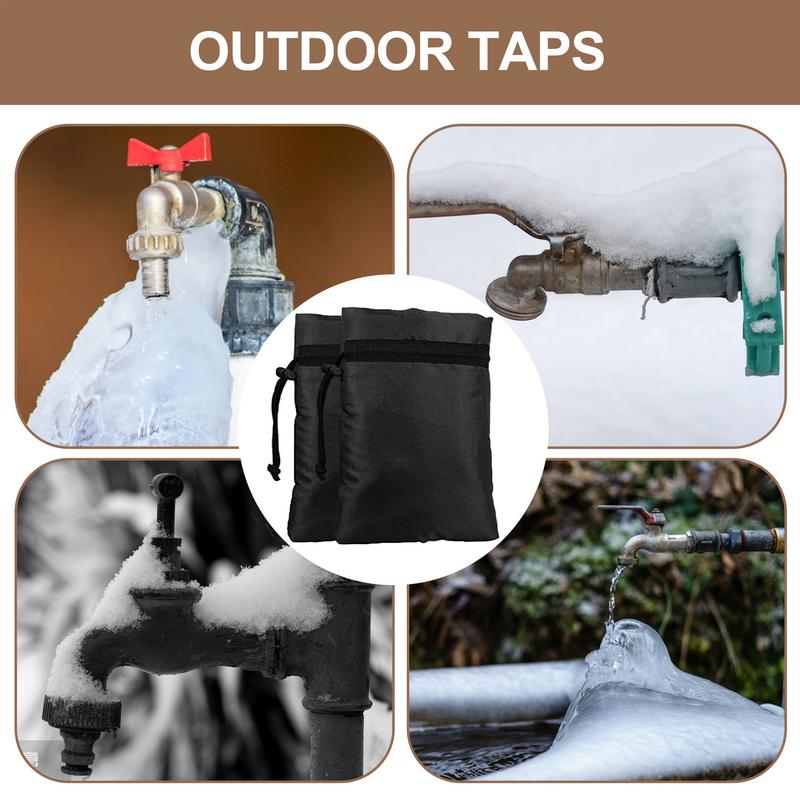 Faucet Insulation Cover Set Of 2 Spout Cover Outdoor Reusable Insulated Spigot Cover Waterproof Hose Bib Covers For Winter