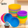 Food Grade Cake Mold 6Pcs Silicone Muffin Egg Tart Baking Cups Non-Stick Food-Grade for Oven Flexible Microwave & Freezer Easy-Release Reusable