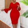 Plus Size Women's Bodycon Pencil Skirt Dress - African Fashion Temperament