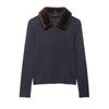 Women's Autumn Fur Collar Patchwork Knitwear – European & American Style