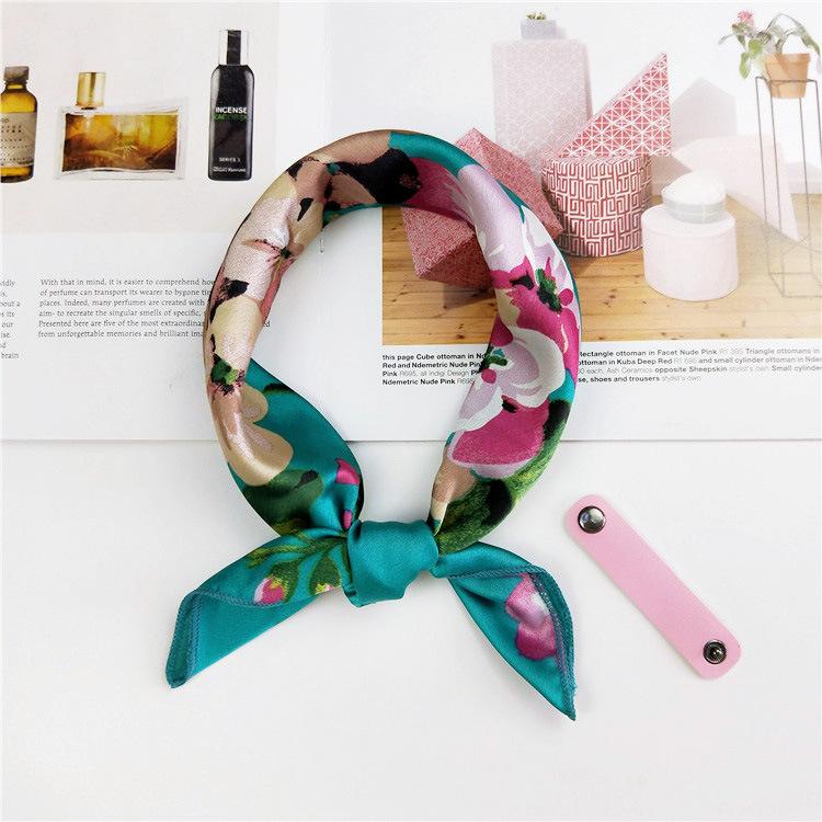 Cotton And Linen Small Square Scarf Silk Scarf Women'S Spring And Autumn New Style Artistic And Versatile Fashionable Temperament Headband Scarf