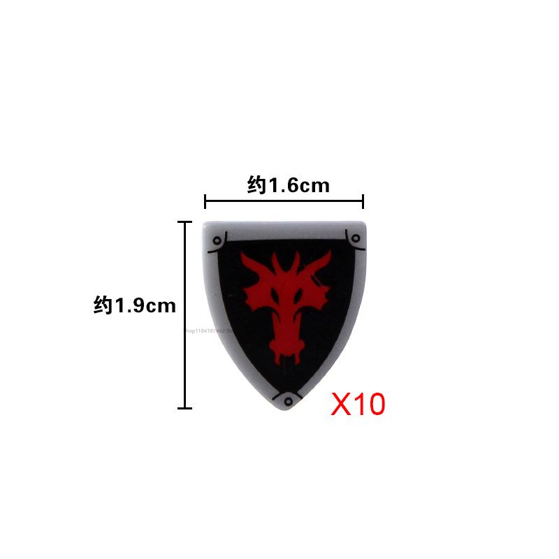 Medieval Roman Knight Legion Building Block Castle Green Dragon Forest Wolf War Horse Dragon Lion Shield Armor Cloak Brick Toys