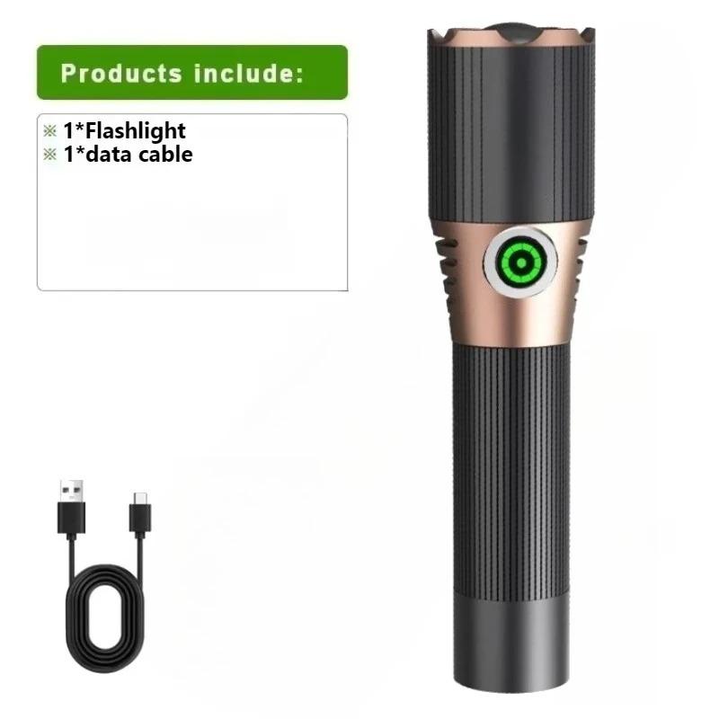 Neueste Ultrahelle Taschenlampe Typ-C Wiederaufladbar Outdoor Zoombare Taschenlampe 18650 Batterie Tragbare Laterne zum Angeln Camping