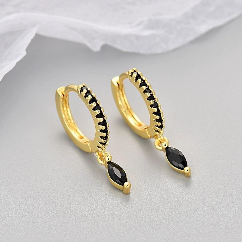 Sterling Silver Water Drop Dangle Hoop Earrings Women Minimalist Jewelry