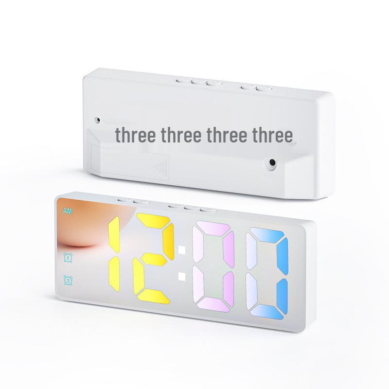 Private Mold LED Alarm Clock with Voice Control and Temperature Display
