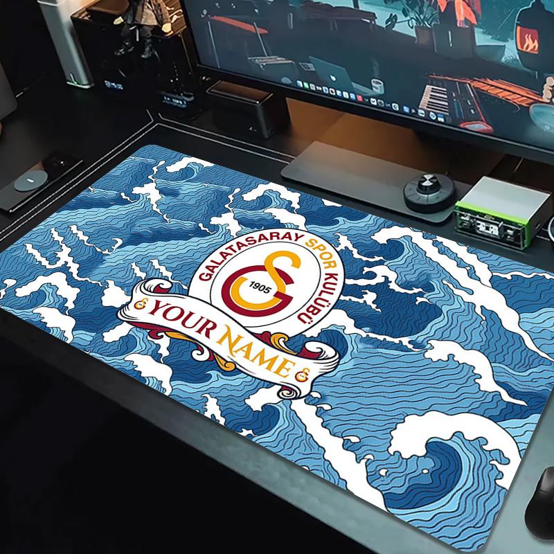 Benutzerdefinierter Name Galatasaray Aufdruck Kissen Rutschfest Laptop Tablet Großes Mauspadd XXL Matte Mini-PC Spielmatte Mit Verriegelungskante
