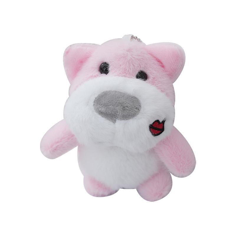 Adorable Plush Dog Keychain Creative Cute Puppy Bag Pendant Accessory Gift In Blue Brown Pink
