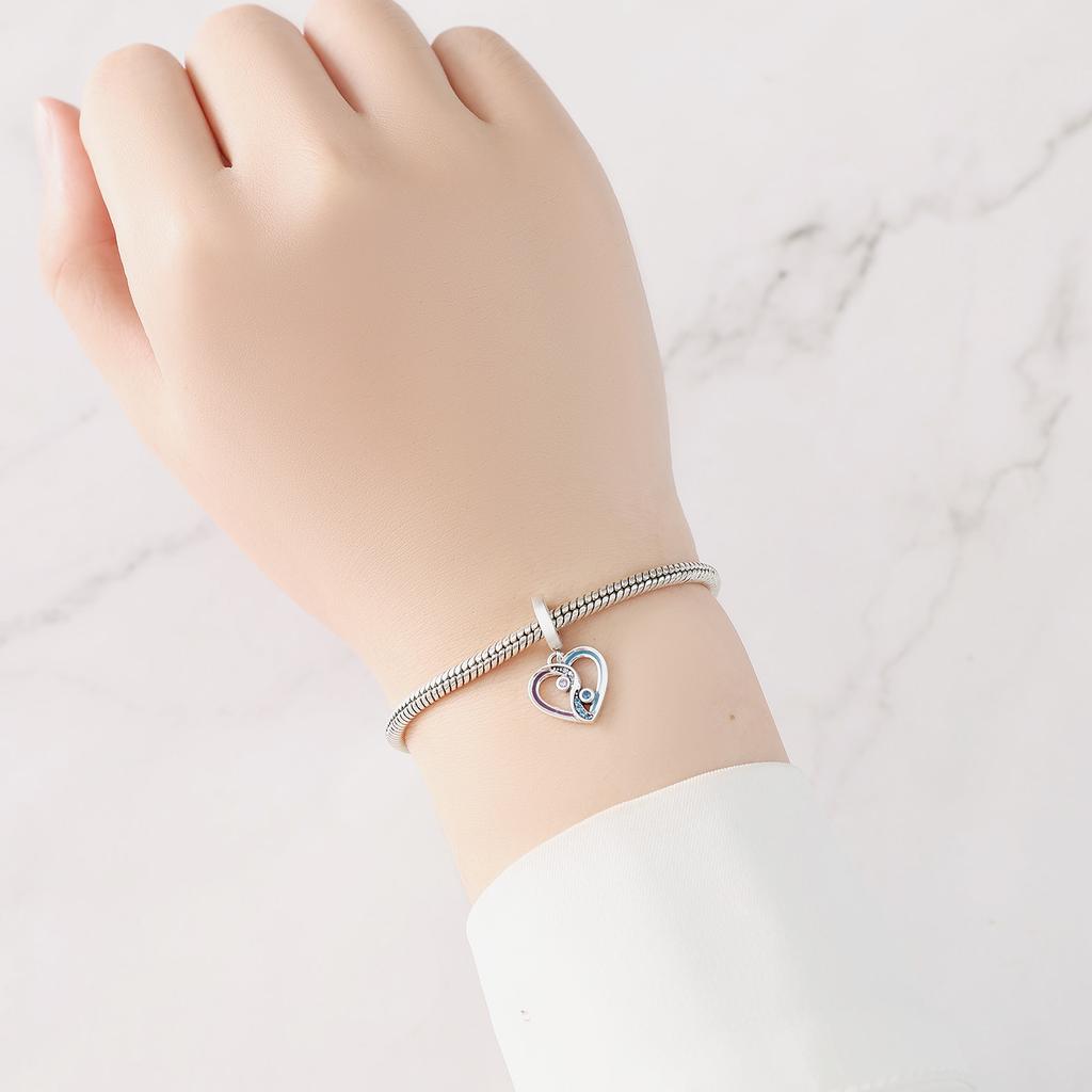 Beads Copper Charms Original Love Heart Hollow Pendant Beads Fit Bracelet Jewelry Diy Women Fine Gift Accessory