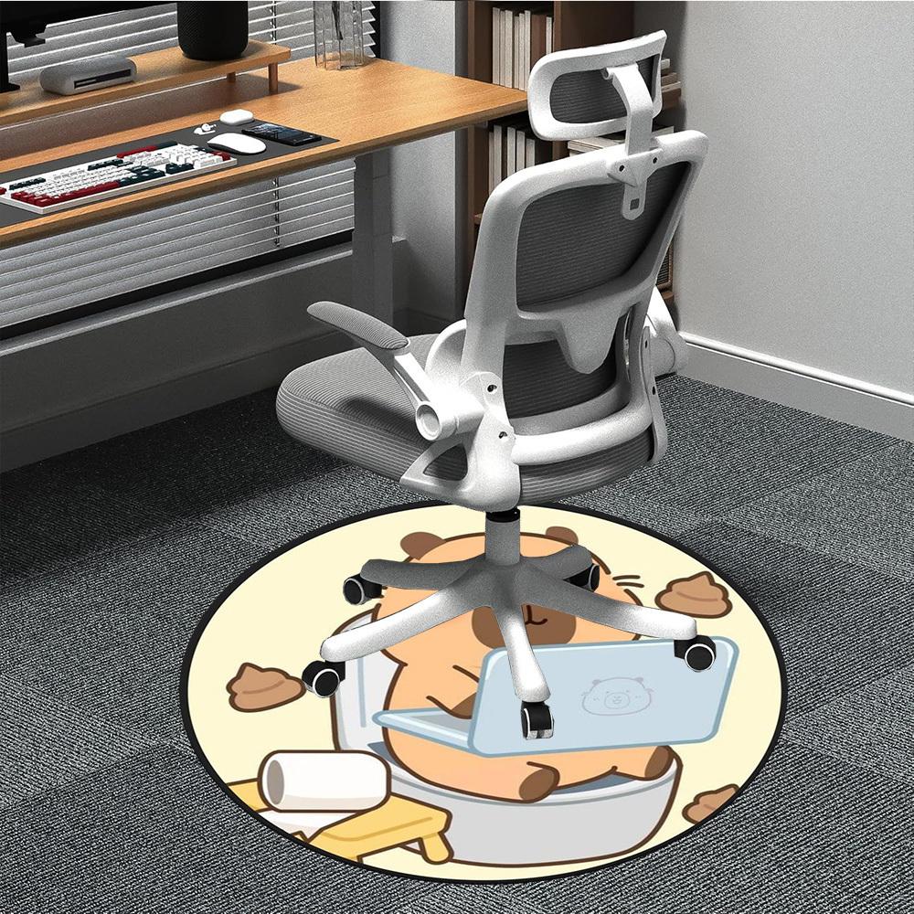 

1pc Capybara Laptop Chair Carpet for Office, , Non-slip carpet, Very suitable for offices, farmhouses,Outdoor carpet yy251120002 80cm by 80cm