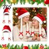 Family Christmas Outfit Props Santa Hat with Braids And Pom Pom, Holiday Red Decorative Festive Cosplay Hat, Novelty Xmas Party Costume for