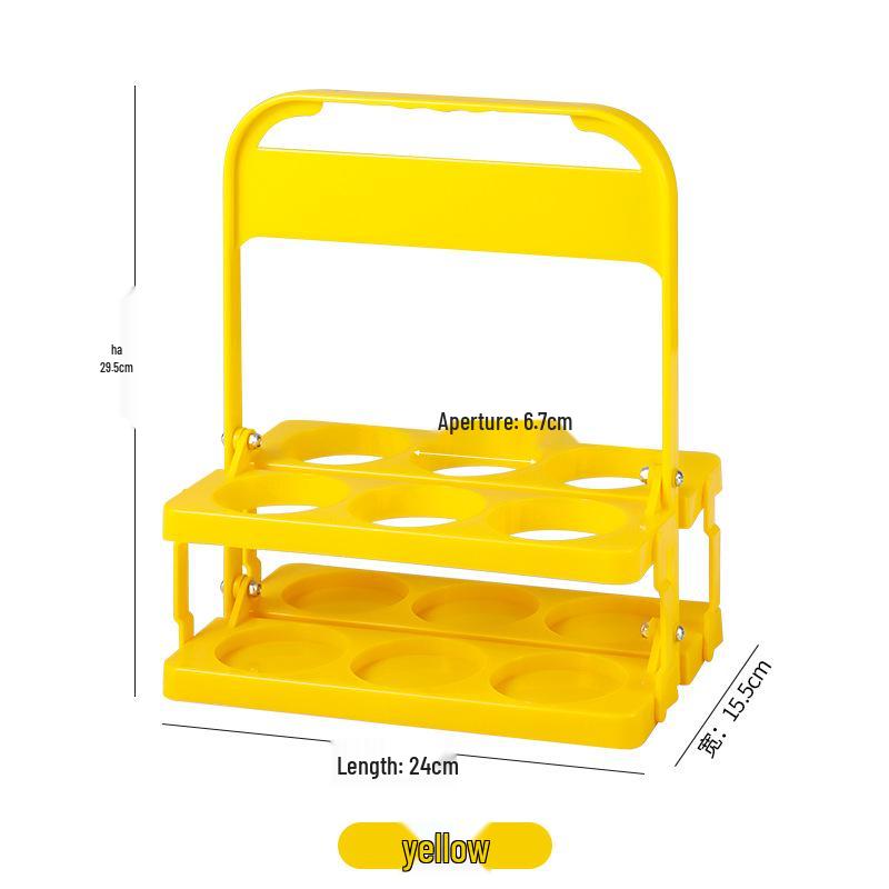 Compact Plastic Foldable Wine & Beverage Holder - 6-Bottle Capacity