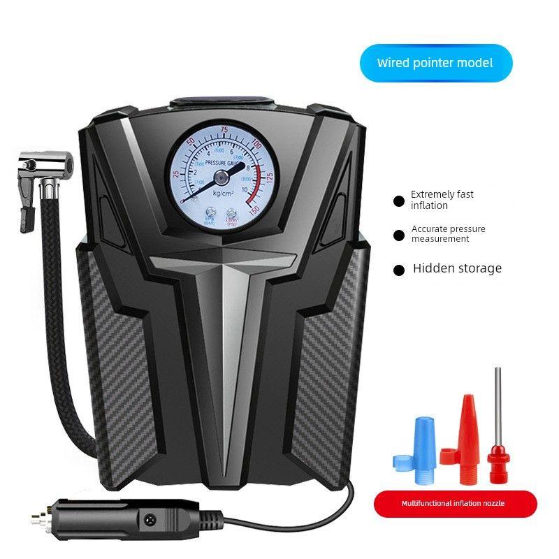 

Car Accessories Car Air Pump Automatic Inflation and Deflation Digital Display with Light Car Tire Inflator Car Air Pump Wired Pointer Model [Without Light] Black