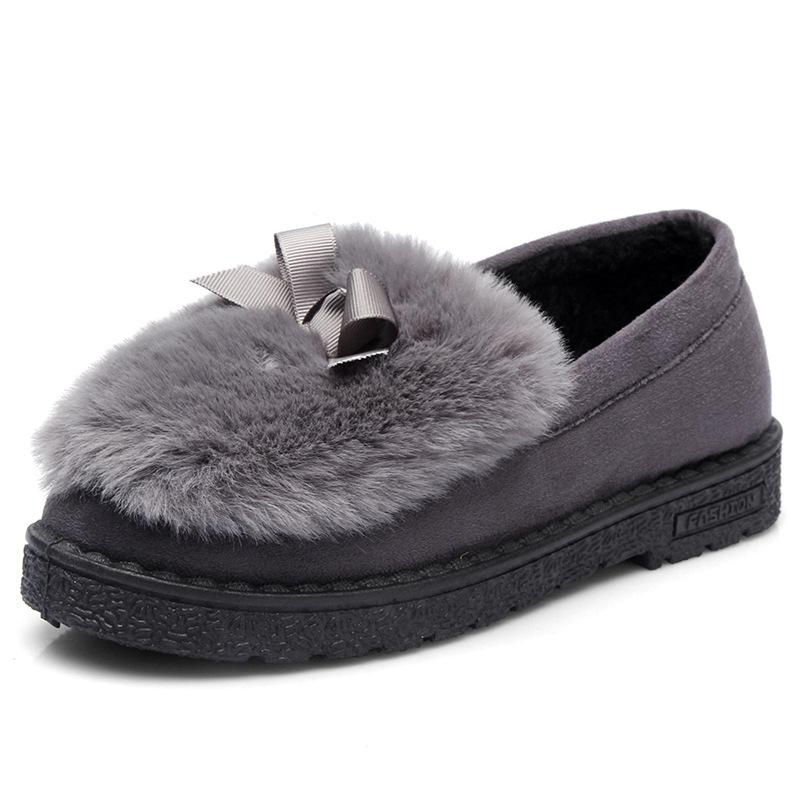 Doudou shoes women's new winter warm plush shoes flat women's shoes versatile cotton shoes