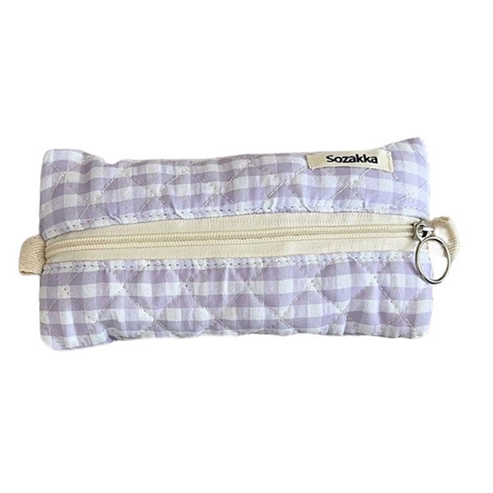 

Корейский стиль Пенал для шитья Косметичка для кистей для макияжа Канцелярская тканевая коробка Подарок фиолетовый