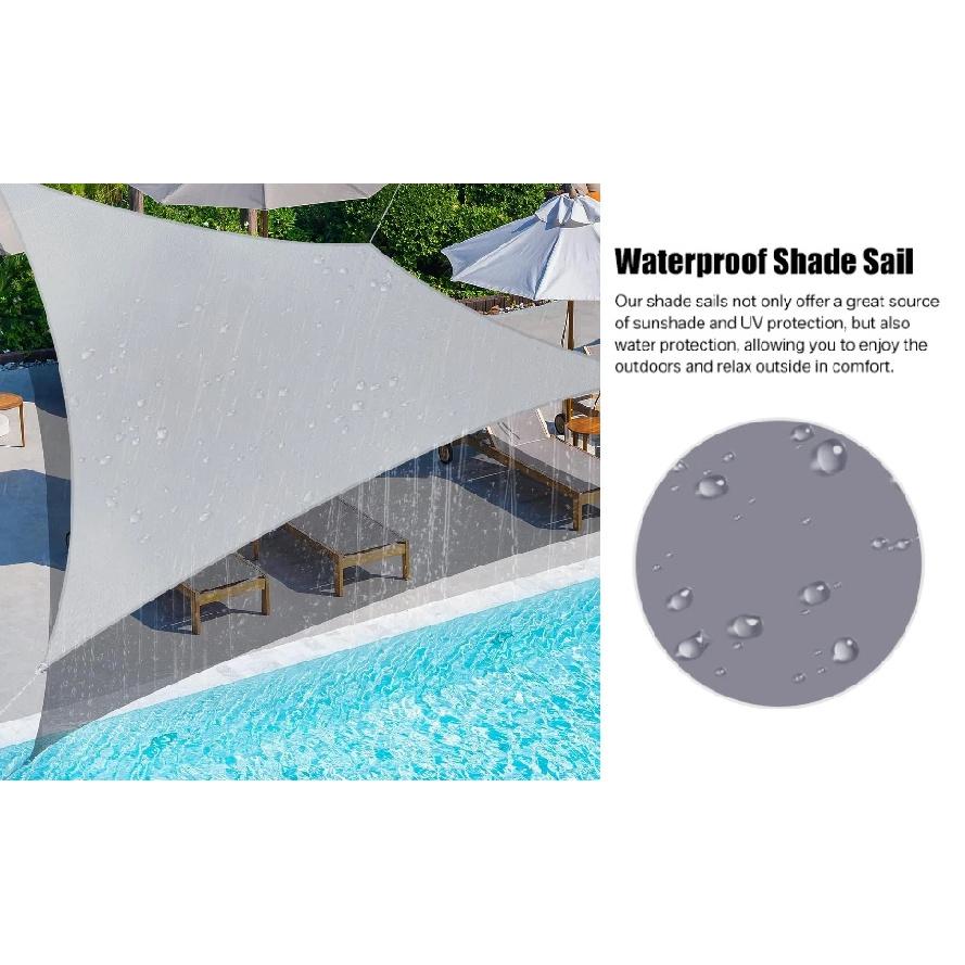 Heavy Duty Sun Shade Sails UV Protection Fade Tear Rust Resistant Rectangle Sunshade Canopy Curved Edges Blocks Sunlight Awnings