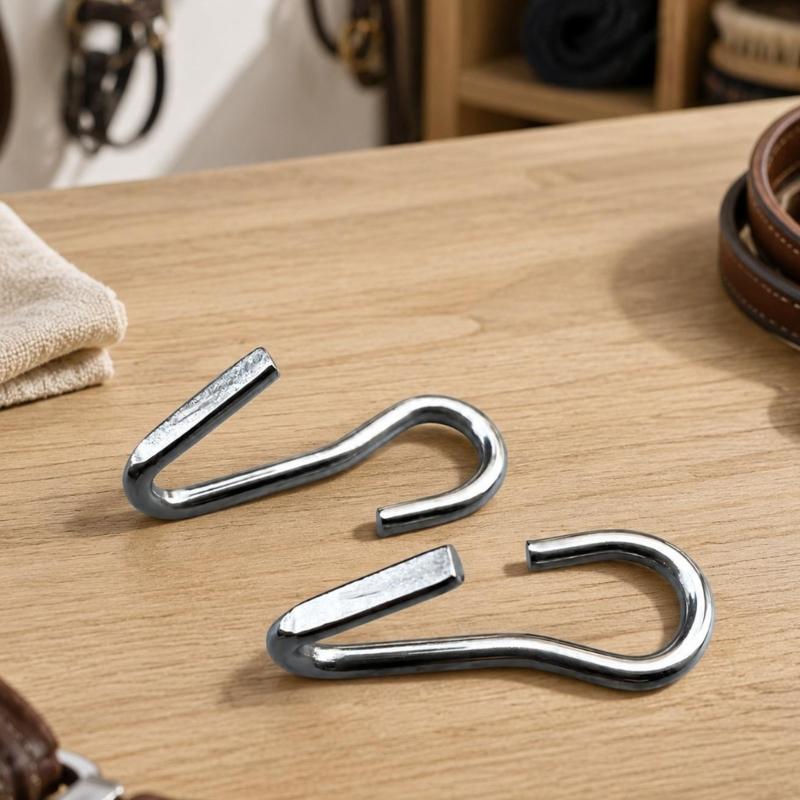 Horse Bit Curb Chain Hook Pair, Silver Stainless Steel Fittings with Direct Hook-On Structure for Routine Gear Assembly and Maintenance