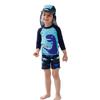Boys' Long Sleeve Split Cartoon Dinosaur Swimsuit Set