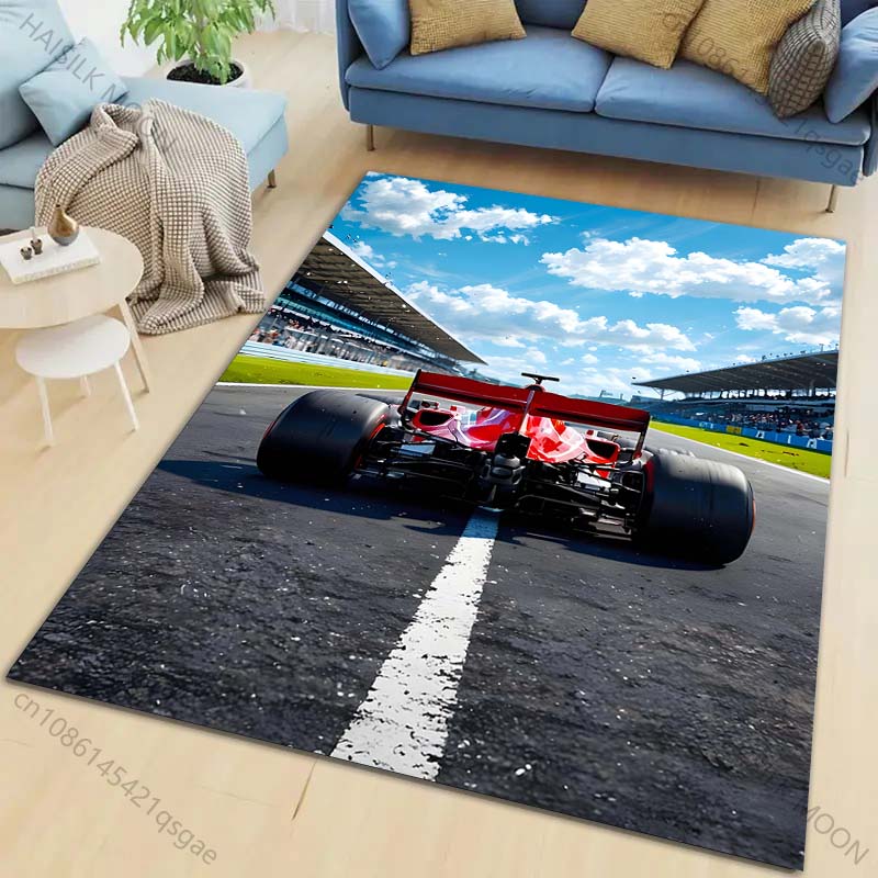 Racing Enthusiast Carpet Top Racing Pattern Rug for Living Room Bedroom Sofa Home Decor Non-slip Floor Mat Play Rug Great Gifts