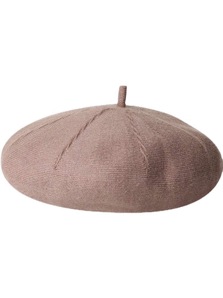 Women's Cashmere Knitted Beret - Autumn/Winter Korean Style, Flattering Fit, Japanese Wool Painter Hat.