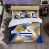 Uruguay Football Pattern 3 Pieces Bedding Set Soft Microfiber Duvet Cover with Pillow Cases for Bedroom