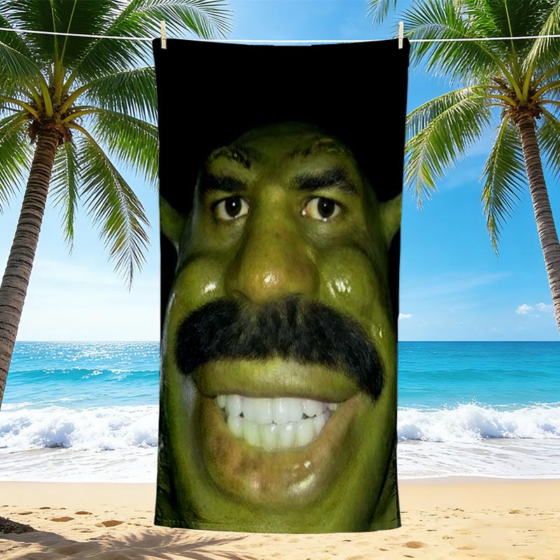 1Pc Green Ogre Costume Beach Towel, Quick Dry, Multi-Use for Beach Pool Gym Yoga Home Travel, Christmas, Halloween, Xmas Gift S929603