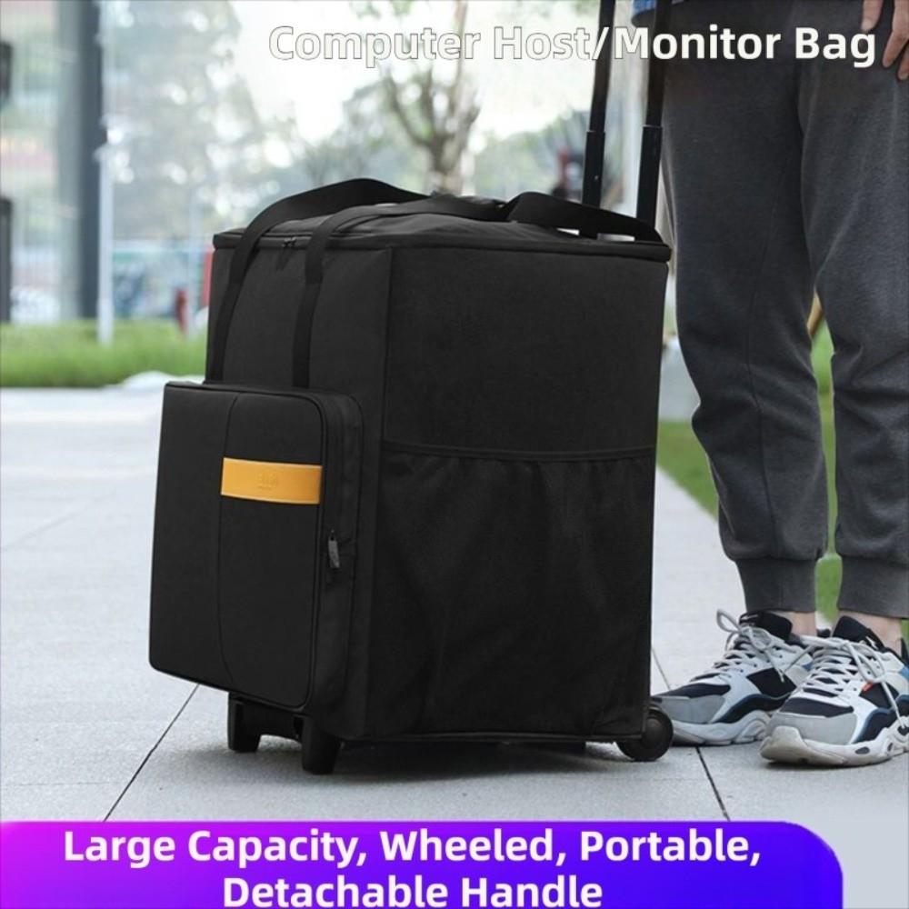 with Detachable Trolley Rolling Monitor Carry Case  Hold Up to 2 Screens