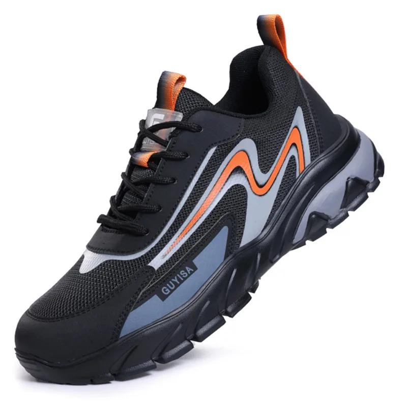 

Модные защитные рабочие ботинки, неуязвимая обувь с защитой от проколов, мужские кроссовки со стальным носком, защитная мужская обувь 39