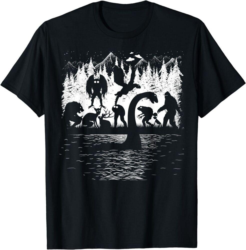 НОВЫЕ ОГРАНИЧЕННЫЕ Футболки с Криптидами: Бигфут, Лох-Несское чудовище, Мотылек-человек, Чупакабра, Инопланетяне. Унисекс футболка. S