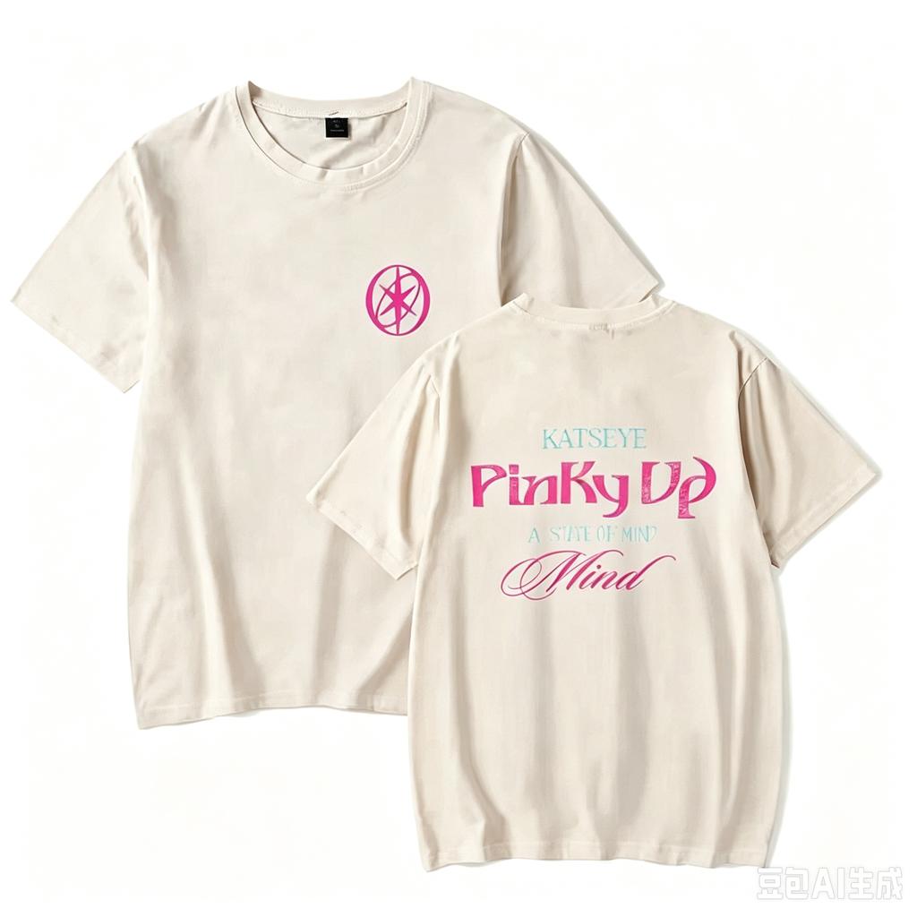 New Album Pinky Up Tshirt K Pop Tops Katseye Tshirt 2026 Merch Crewneck Short Sleeve Casual Loose Tee Print Fashion Tops Unisex