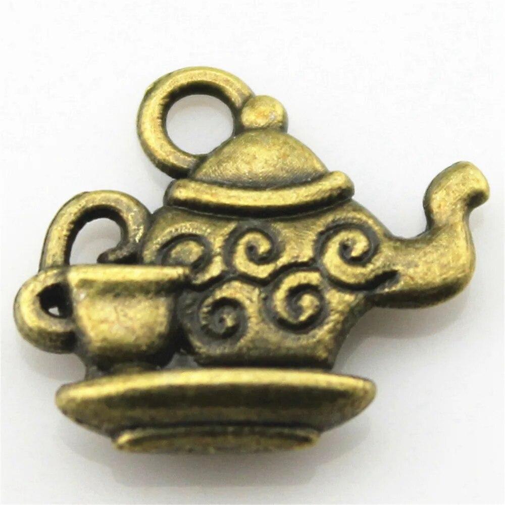 

Подвески для чайника и чайника, подвески для ногтей, милые украшения для мужчин A11-10pcs-13x15mm