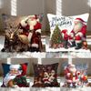 Christmas Santa Claus Pillow Case Throw Pillow Cover Nordic Vintage Style Cushion Covers Home Living Room Sofa Couch Seat Decor