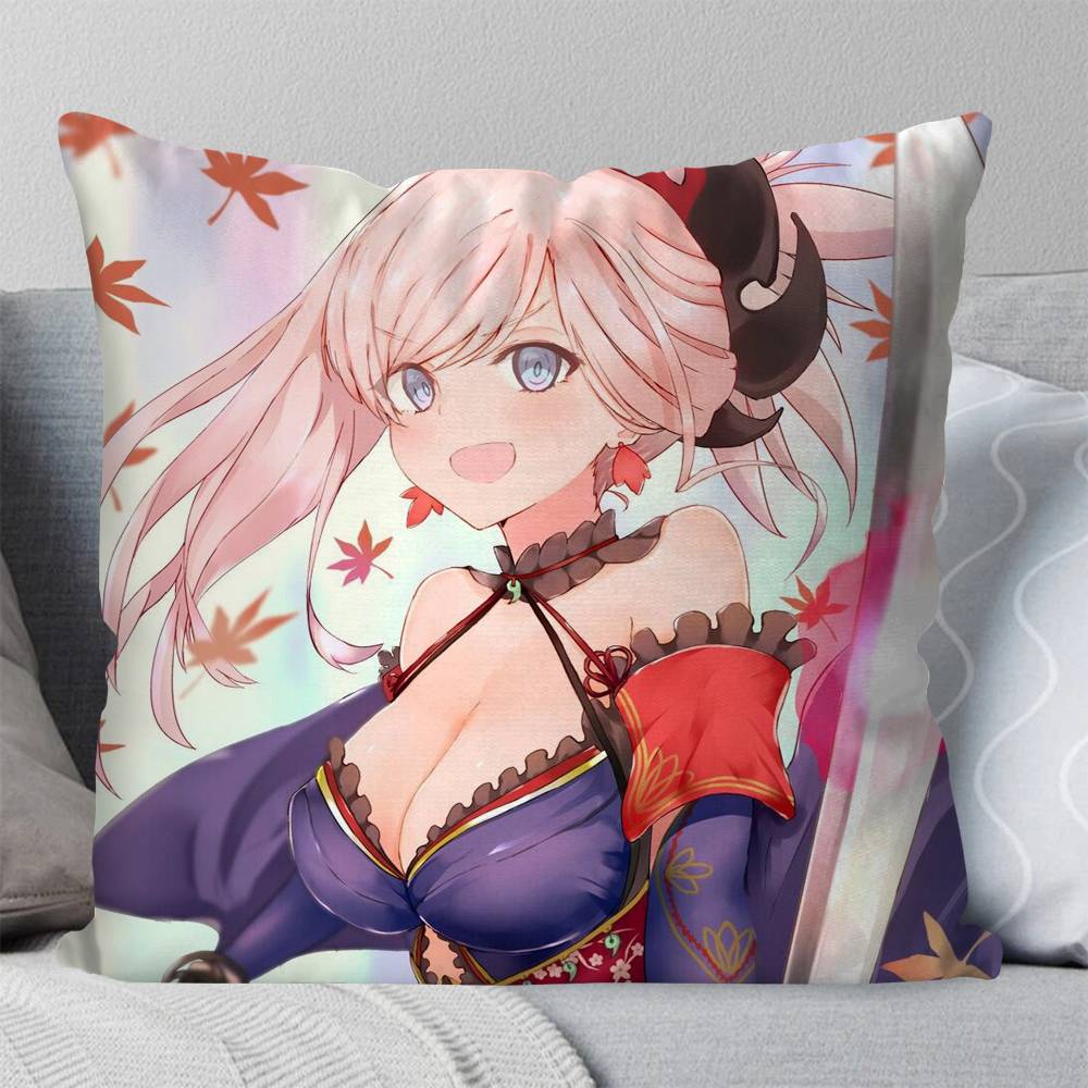 Miyamoto Musashi Animated Game Fate Grand Order Pillow Case Fashion Square Pillowcase Bedroom Sofa Room Ins Decoration Leisure