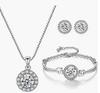 Elegant Rhinestone Set: Necklace, Earrings & Bracelet with Claw Chain Design - Multiple Styles
