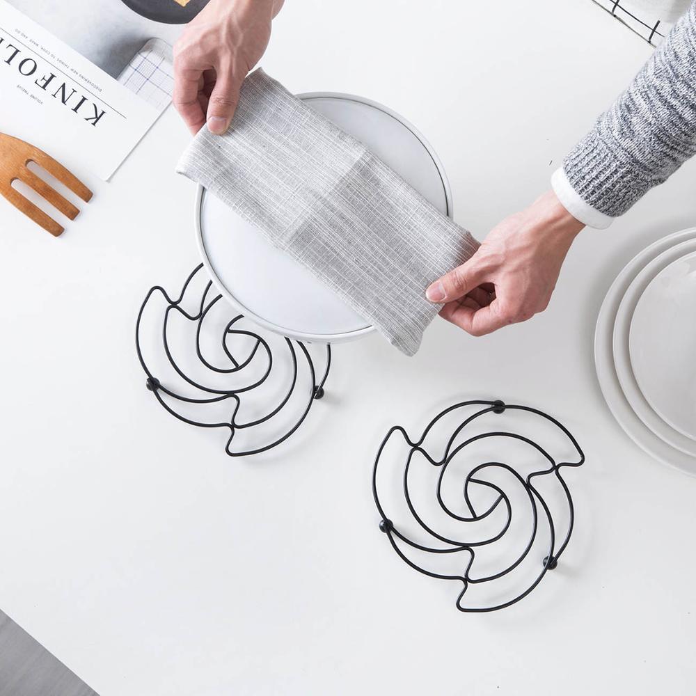 Iron Placemat Pan Pot Mat Holder Stand Hot Round Placemats Cookware Mats Drink Coasters