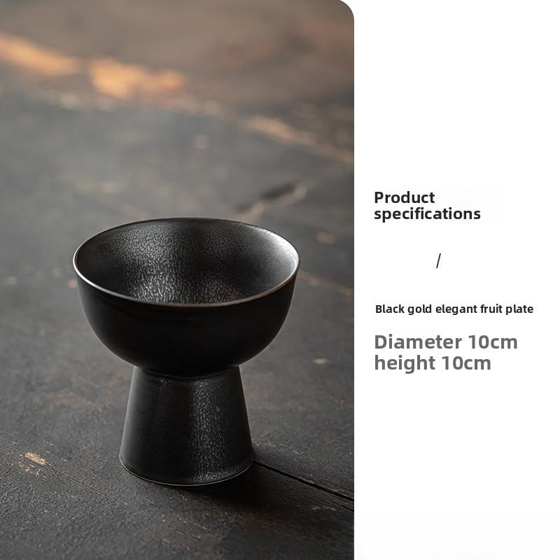 Chinese Ceramic High-footed Fruit Plate High-footed Household Fruit Dried Fruit Cake Plate Refreshment Inventory Heart Plate