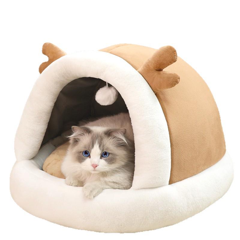 Four Seasons Universal Cat & Pet House: Warm Enclosed Nest for Cats and Small Dogs, Offers Comfort and Security Year-Round.