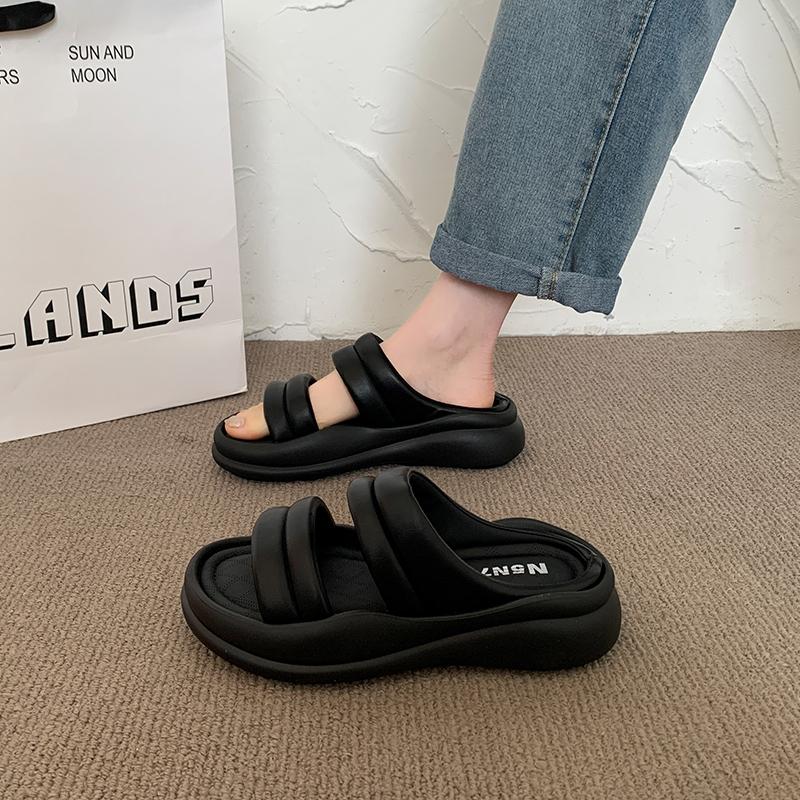 

Тапочки на танкетке женские летние блестящие шлепанцы на платформе туфли на высоком каблуке женские Pantofle Soft Jelly 2024 кристальная резина микрофибра 35 чёрный