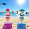 Durable Car Figurine Solar Dashboard Decoration, Cute Beach Girl Swing Cartoon Style Ornament Ornament, Couple Dancing Figure for Vehicle Interior