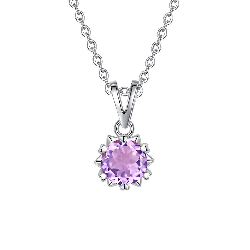 S925 Sterling Silver Necklace Women's High-end Design Sense Natural Crystal Stone Olivine Topaz Six-claw Jewelry Set Women