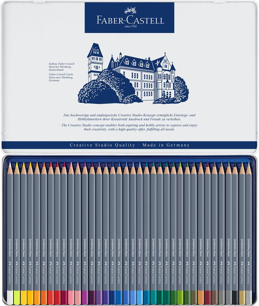 Goldfaber Aqua Watercolor Pencil 36 Colors In a 114636 Faber-Castell Set, Tin,