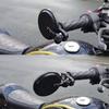 2PCS Motorcycle Mirror Handlebar 7/8" 22mm Universal Aluminum Rear View Handle Bar End Side Mirror With Led Light For Cafe Racer