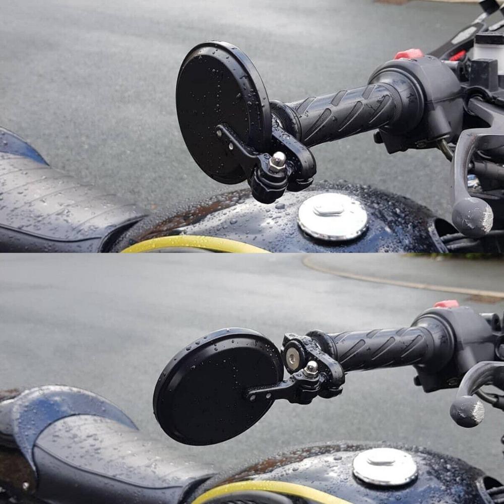 2PCS Motorcycle Mirror Handlebar 7/8" 22mm Universal Aluminum Rear View Handle Bar End Side Mirror With Led Light For Cafe Racer