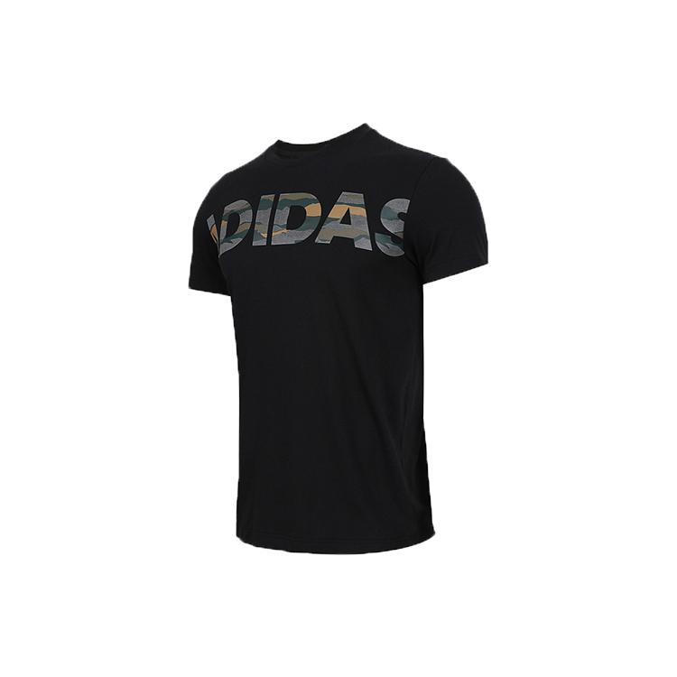 adidas T Shirts Men's Black Crew Neck Moderate Straight Fit DZ1989