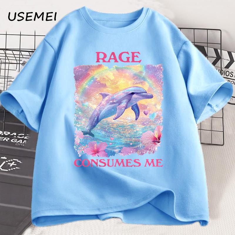 

Funny Rage Consumes Me T-shirt Short Sleeve Meme T Shirt Weird Silly Dolphin Vintage Tshirt Trending Men s Designer Clothes 4XL